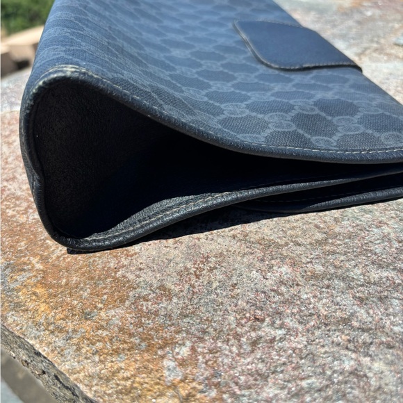 Gucci Black and Gray Monogram Clutch- Vintage Gucci Ophelia in rare color - Picture 2 of 12